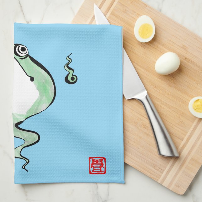 Paño De Cocina Antígona historia de origen gruñón sapo japonés (Doblado Cuarto)