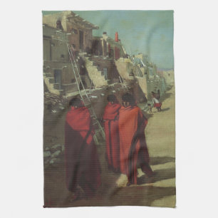 Paño De Cocina Antigua Americana Nativa, Hopi Pueblo por Louis Ak