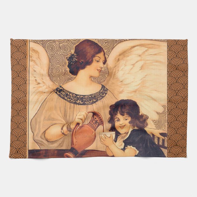 Paño De Cocina Antigüedad francesa de Chocolate Angel (Horizontal)
