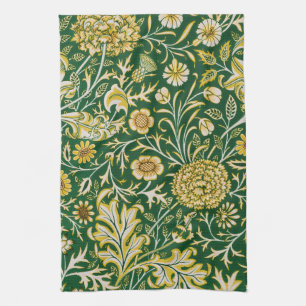 Paño De Cocina Antiguo Arte Floral Verde Cherwell de William Morr
