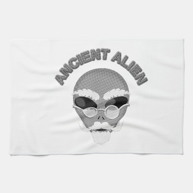 Paño De Cocina Antiguo periódico Alien Head (Horizontal)