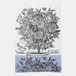 Paño De Cocina Antiguo Rosebush - Tu elección del periwinkle de t