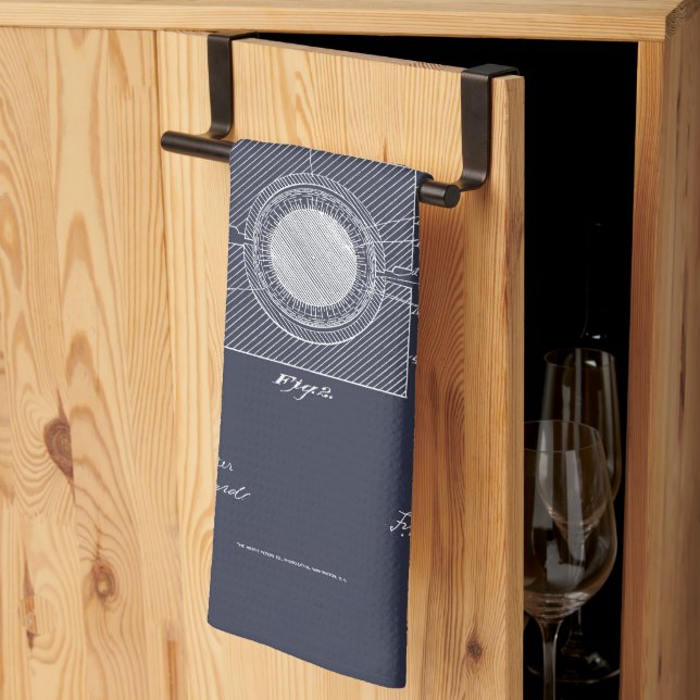 Paño De Cocina Antique Golf Ball 1902, dibujo de patentes (Pliegue de tercios)