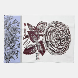 Paño De Cocina Antique Rose - Your Choice of Text Periwinkle