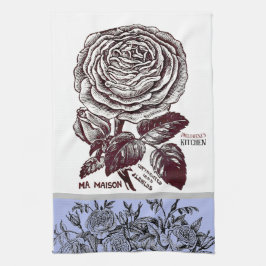 Paño De Cocina Antique Rose - Your Choice of Text Periwinkle