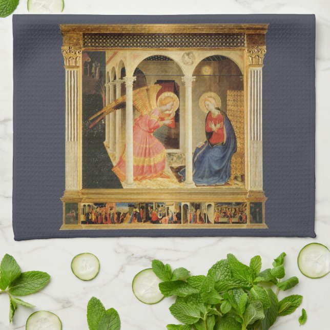 Paño De Cocina Anunciación de Fra Angelico, Bella Artes del Renac (Doblado)