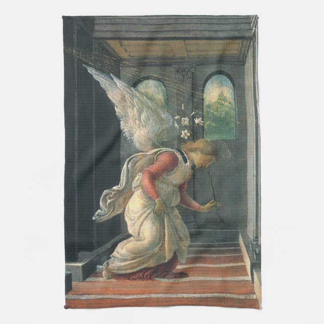 Paño De Cocina Anunciación (detalle de ángel) de Sandro Botticell (Vertical)