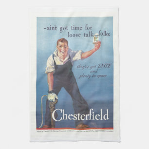 Paño De Cocina Anuncio de cigarrillos de Chesterfield de época