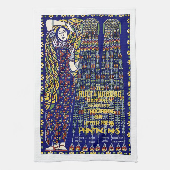 Paño De Cocina Anuncio de tinta de impresión Art Nouveau (Vertical)