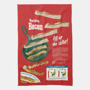 Paño De Cocina Anuncio divertido del "tocino de alimentación" del