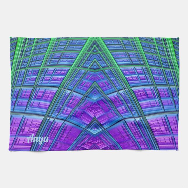 Paño De Cocina ANYA ~ Azul verde púrpura ~ ORIGINAL ~ (Horizontal)