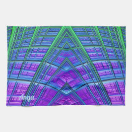 Paño De Cocina ANYA ~ Azul verde púrpura ~ ORIGINAL ~