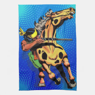 Paño De Cocina Apache Trail #1, nativo americano a caballo