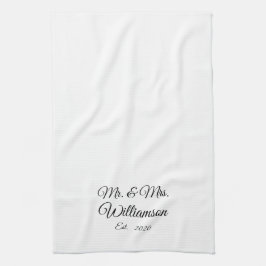 Paño De Cocina Apellido de la pareja personalizar, año, número