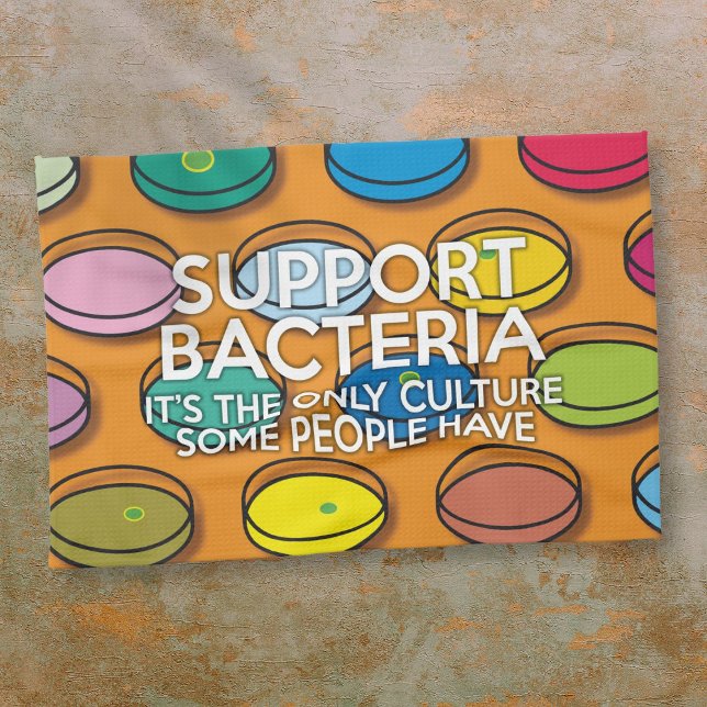 Paño De Cocina APOYO BACTERIAS Cita Divertida Científica (SUPPORT BACTERIA Science Funny Quote Kitchen Towel)
