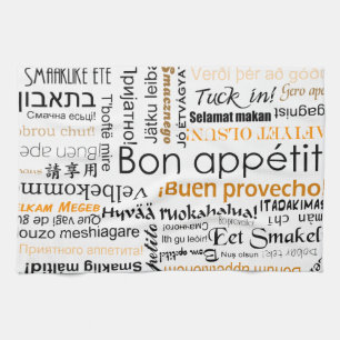 Paño De Cocina Appetit en otras idiomas - naranja del Bon