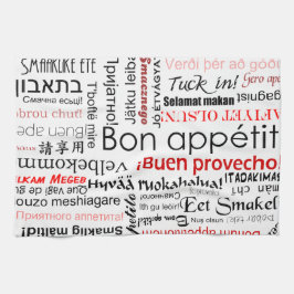 Paño De Cocina Appetit en otras idiomas - rojo del Bon