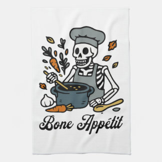 Paño De Cocina Appétit óseo: Chef de Skeleton Funny Halloween
