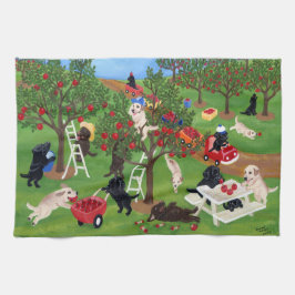 Paño De Cocina Apple cultiva la pintura de Labradors