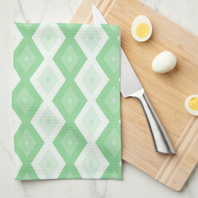 Paño De Cocina Apple green diamond pattern (Doblado Cuarto)