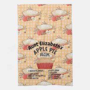Paño De Cocina APPLE PIE RECIPE Personalizado