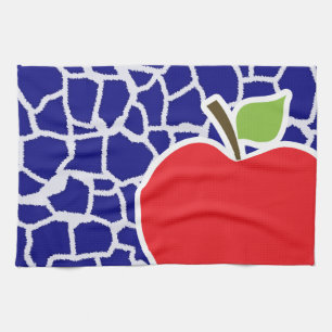 Paño De Cocina Apple sobre la imagen de un animal de jirafa azul 