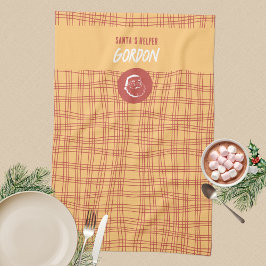 Paño De Cocina Apricot de Santa Elena y Festividad Roja