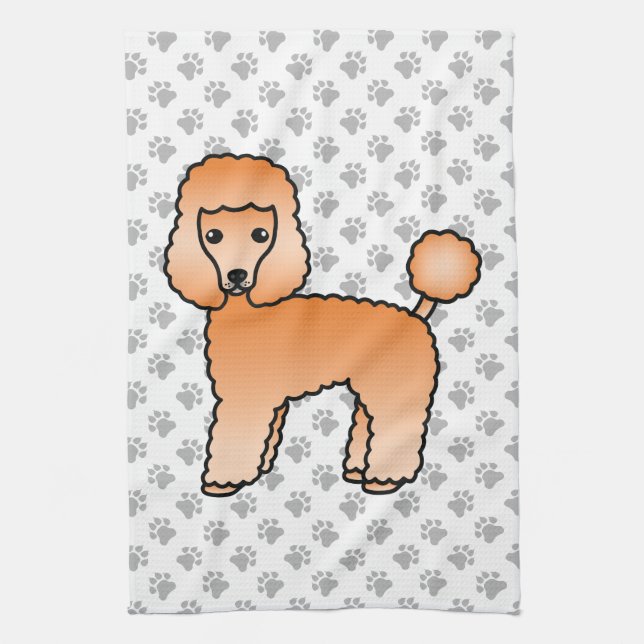 Paño De Cocina Apricot Toy Poodle Cute Cartojo Perro (Vertical)