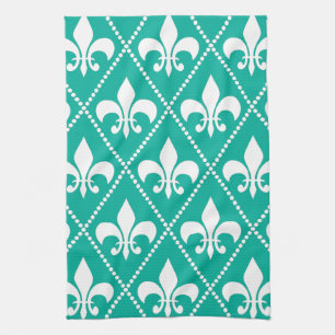 Paño De Cocina Aqua Fleur de Lis