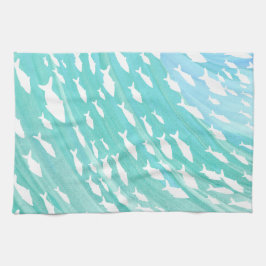 Paño De Cocina Aqua Ocean Fish Nautical