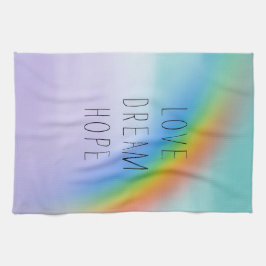 Paño De Cocina Aqua Purple Rainbow Inspirador Love Dream Hope