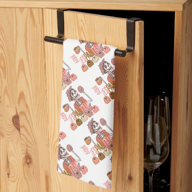 PAÑO DE COCINA AQUI ESPANTAN (Pliegue de tercios)