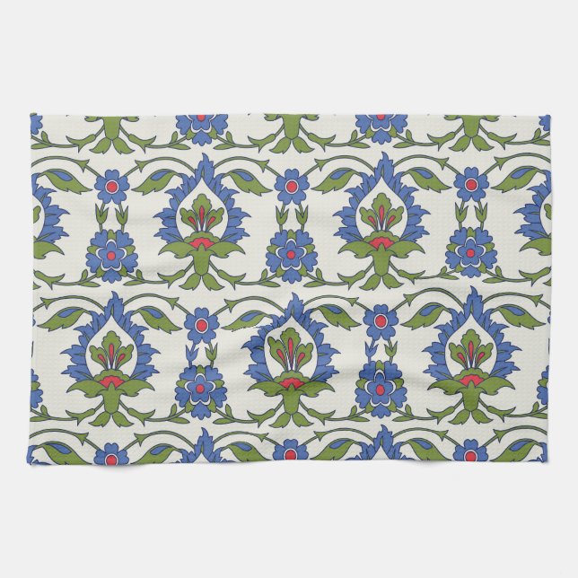 Paño De Cocina Árabe Tradicional: Iznik Tile Seamless. (Horizontal)