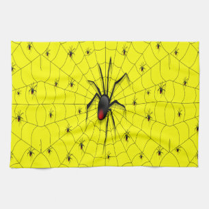 Paño De Cocina Araña de viuda negra y bebés -