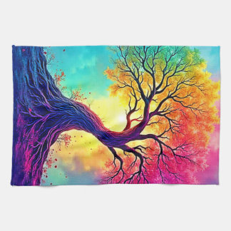 Paño De Cocina Árbol Arcoíris: Raíces de Esperanza Infinita Arte
