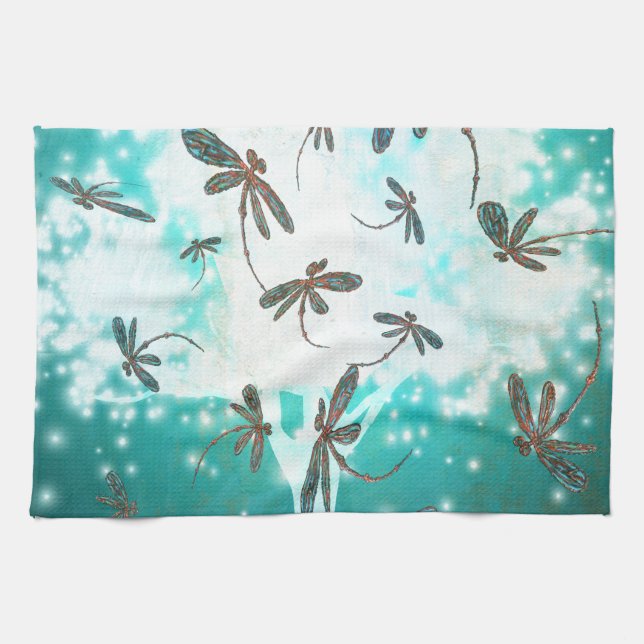 Paño De Cocina Árbol brillante de libélula (Horizontal)