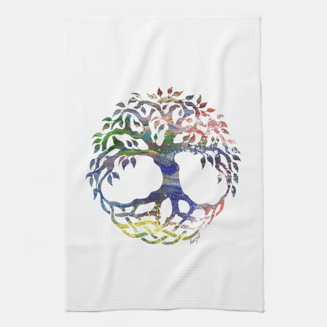 Paño De Cocina árbol de la vida, árbol de la vida, árbol de los r (Vertical)