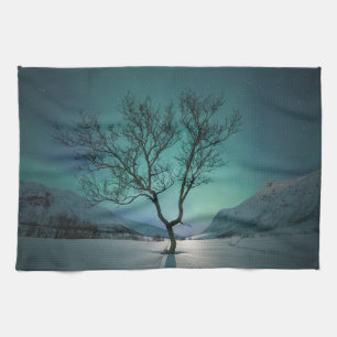 Paño De Cocina Árbol de luces boreales