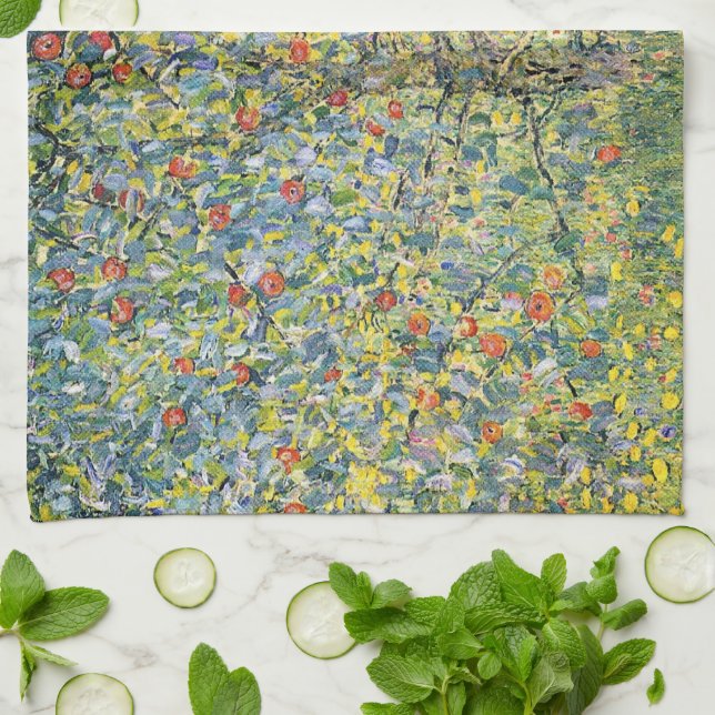 Paño De Cocina Árbol de manzanas por Gustav Klimt, Art Nouveau vi (Doblado)
