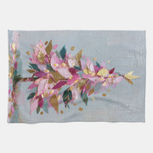 Árbol de Navidad abstracto rosa y dorado con empas