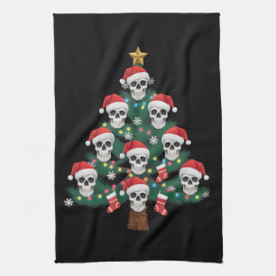 Paño De Cocina Árbol de Navidad Calavera Pijama Esqueleto Genial 