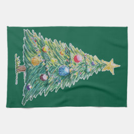 Paño De Cocina Árbol de Navidad Colorido