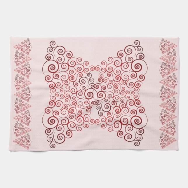 Paño De Cocina Árbol de Navidad Curleque Rojo (Horizontal)