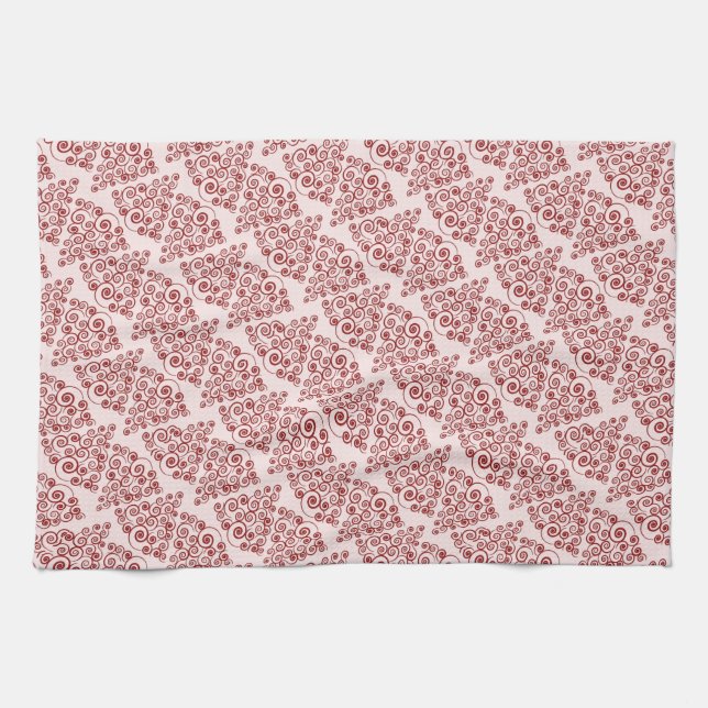 Paño De Cocina Árbol de Navidad Curleque Rojo (Horizontal)