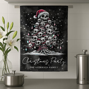 Paño De Cocina Árbol de Navidad de cráneo Pijama Esqueleto Sombre
