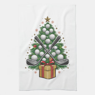 Paño De Cocina Árbol de Navidad de equipo de golf Navidad Golf