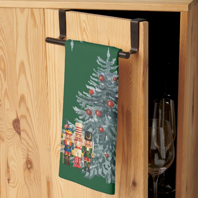Paño De Cocina Árbol de Navidad de las chaquetas de nueces verdes (Pliegue de tercios)