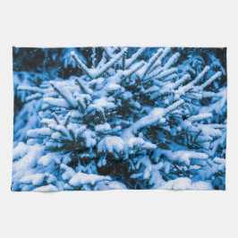 Paño De Cocina Árbol de Navidad de Nieve en Invierno