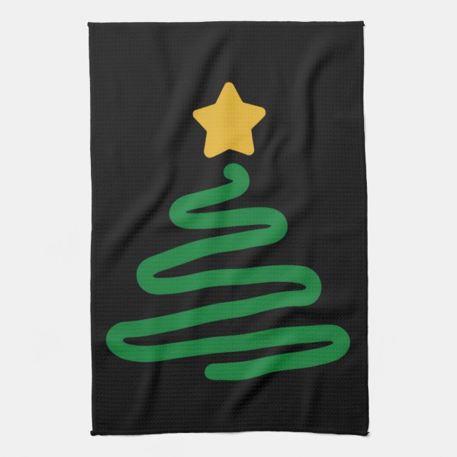Paño De Cocina Árbol de Navidad Divertido (Vertical)