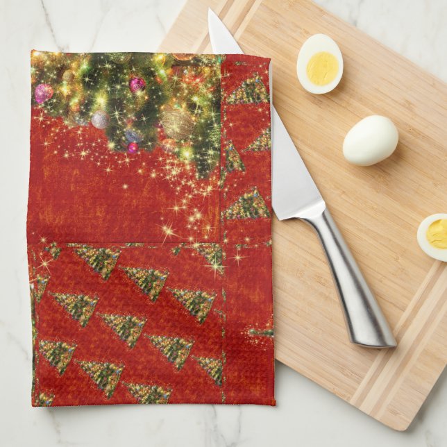 Paño De Cocina Árbol de Navidad espumoso (Doblado Cuarto)